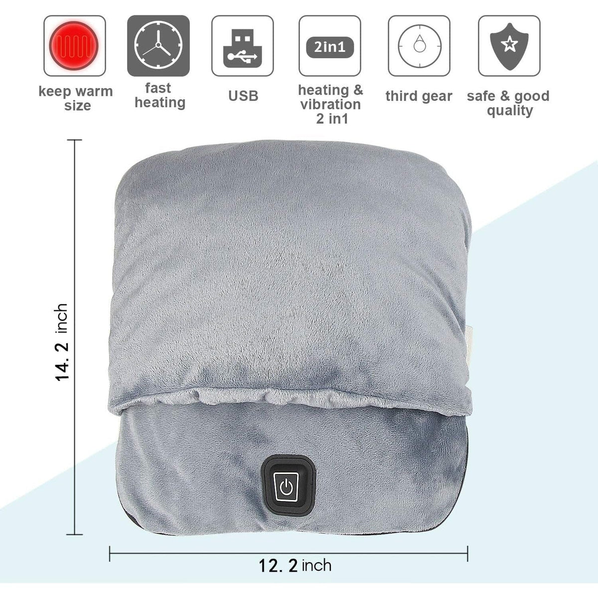 Chauffe-pieds USB en polaire avec massage par vibrations