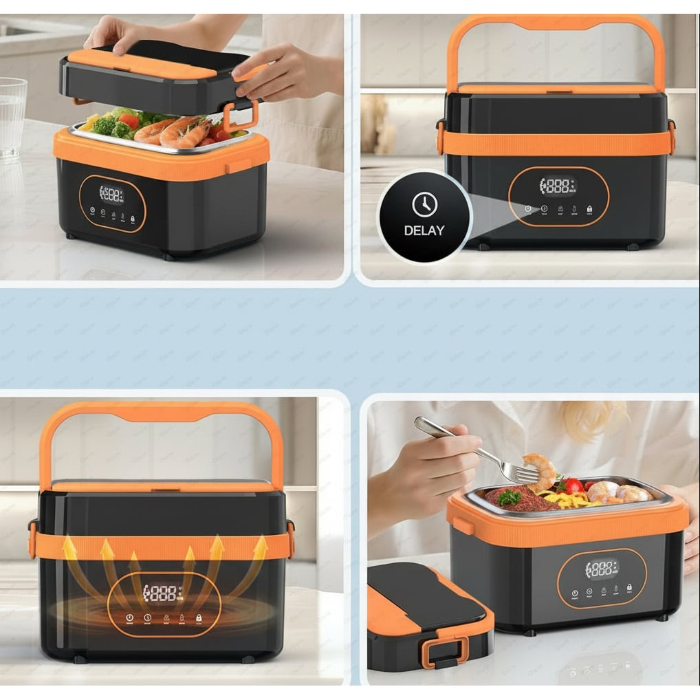 Boîte repas chauffante sans fil à batterie et écran LED