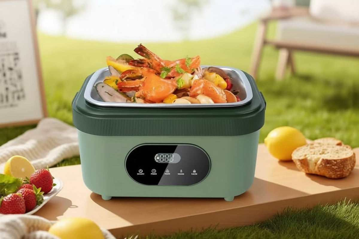 Boîte repas chauffante sans fil à batterie et écran LED