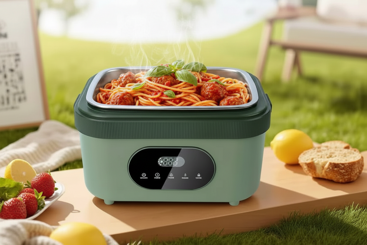 Boîte repas chauffante sans fil à batterie et écran LED