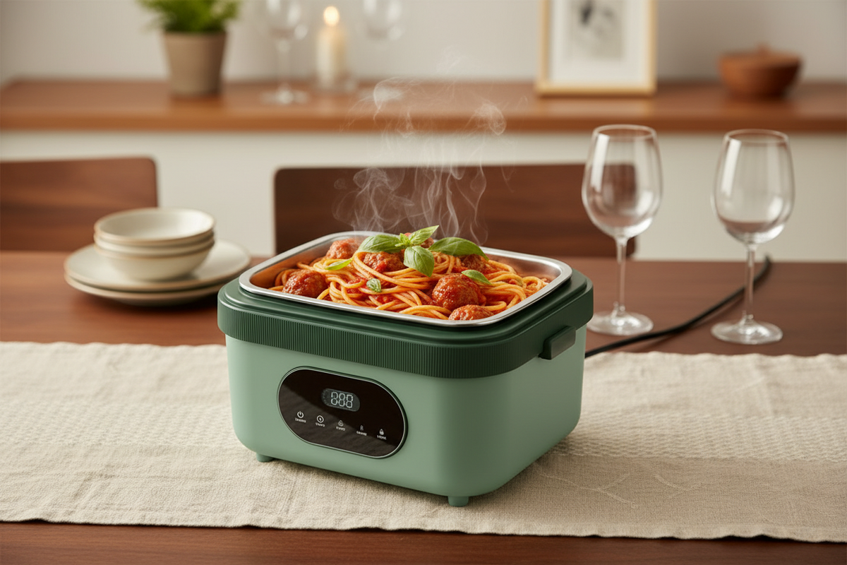 Boîte repas chauffante sans fil à batterie et écran LED