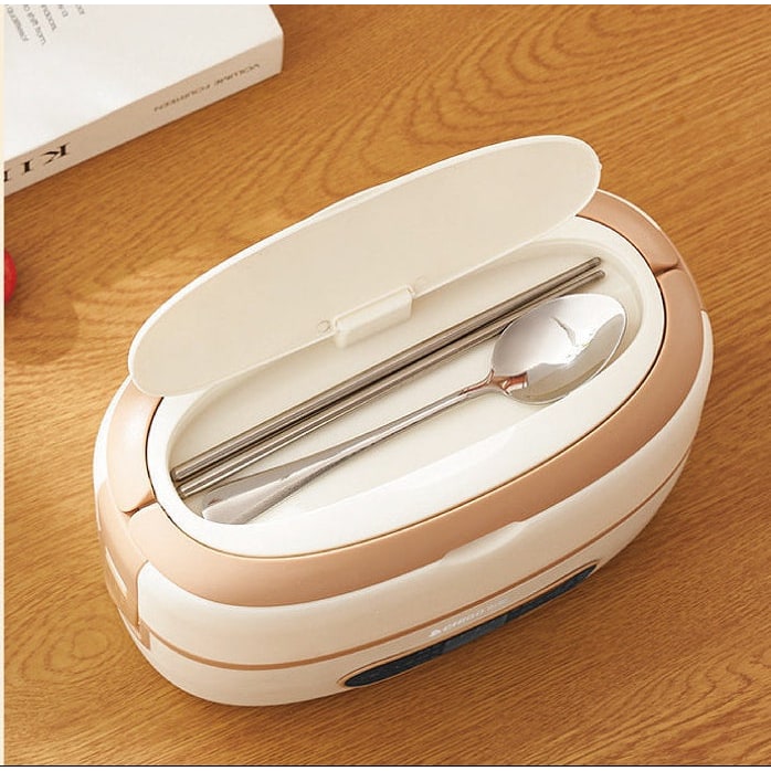 Boîte repas chauffante à compartiments inox et commande numérique