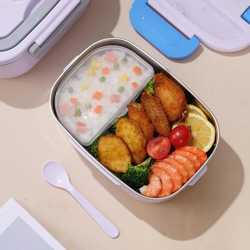 Boîte repas chauffante 60 W avec plateau inox, 1,5 litre