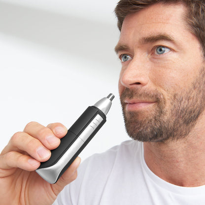 Tondeuse sans fil pour nez et oreilles avec brosse