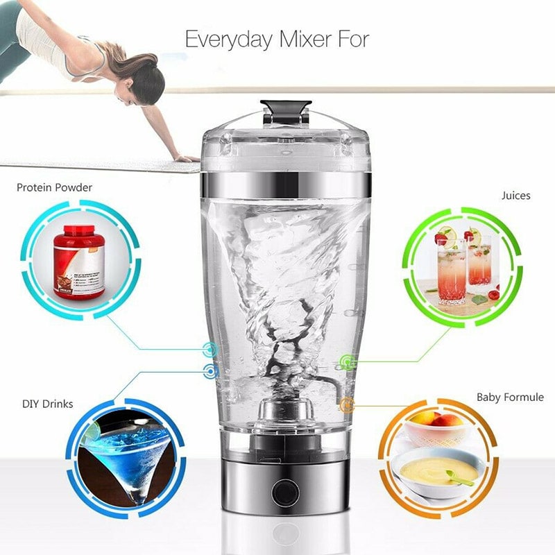 Gourde mélangeuse électrique USB pour boissons en poudre