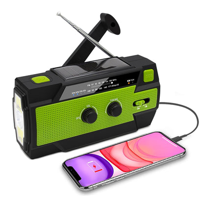Radio AM/FM à manivelle et panneau solaire avec lampe LED