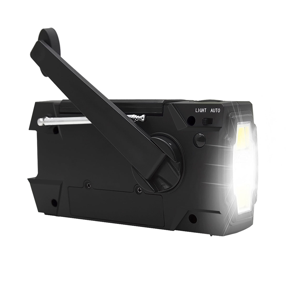 Radio AM/FM à manivelle et panneau solaire avec lampe LED