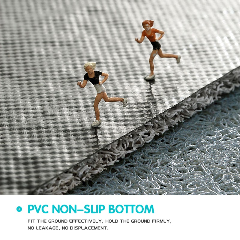 Tapis d'entrée en PVC texturé à bordure festonnée