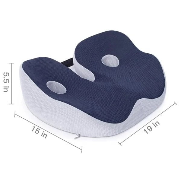 Coussin d'assise profilé à housse en maille et sangle réglable