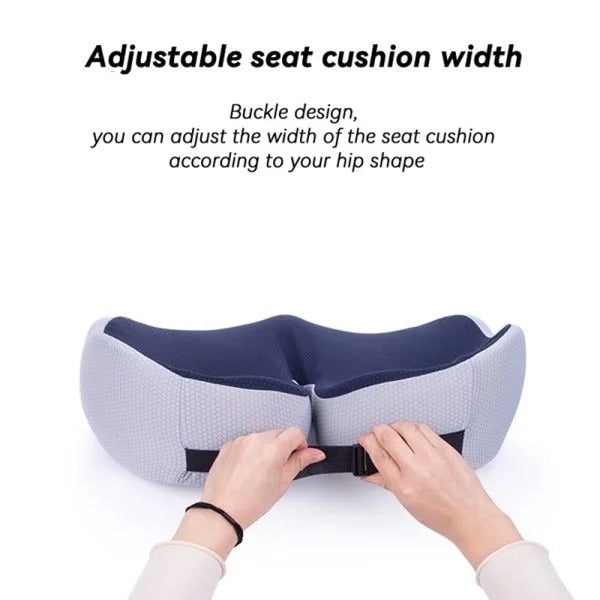 Coussin d'assise profilé à housse en maille et sangle réglable