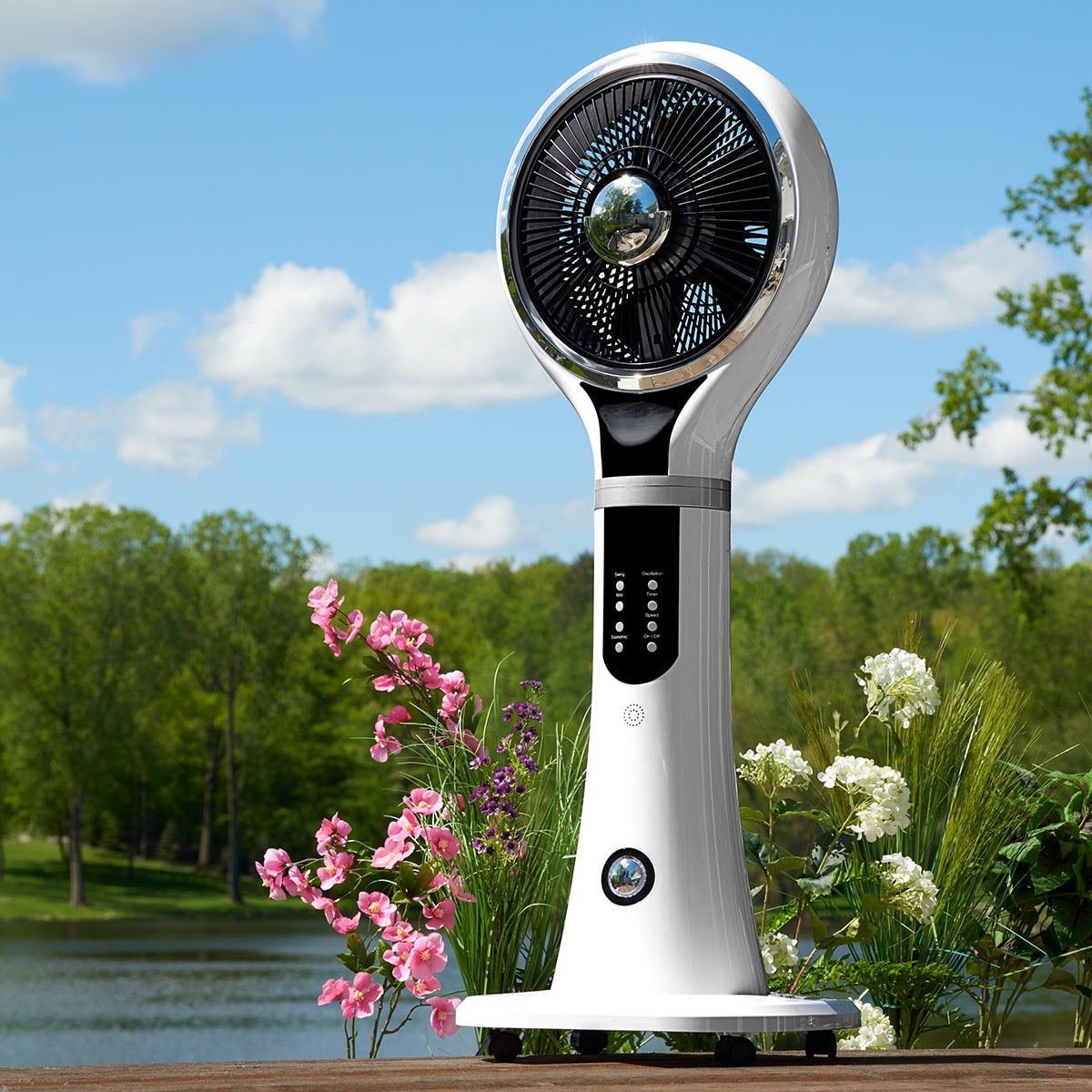 Ventilateur brumisateur sur pied à réservoir de 1,6 litre