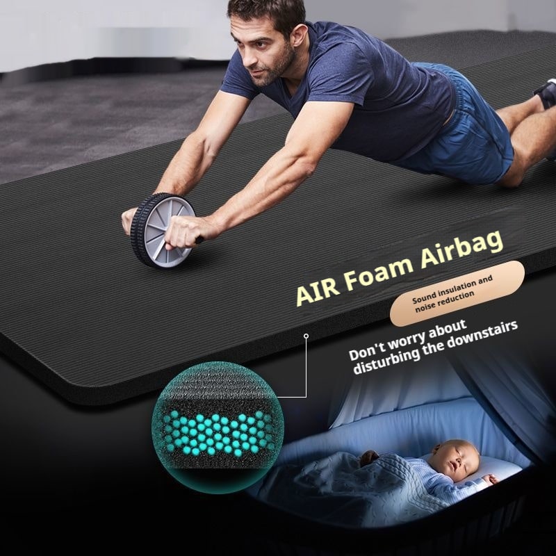 Tapis d'exercice en mousse NBR à surface striée, 10 mm