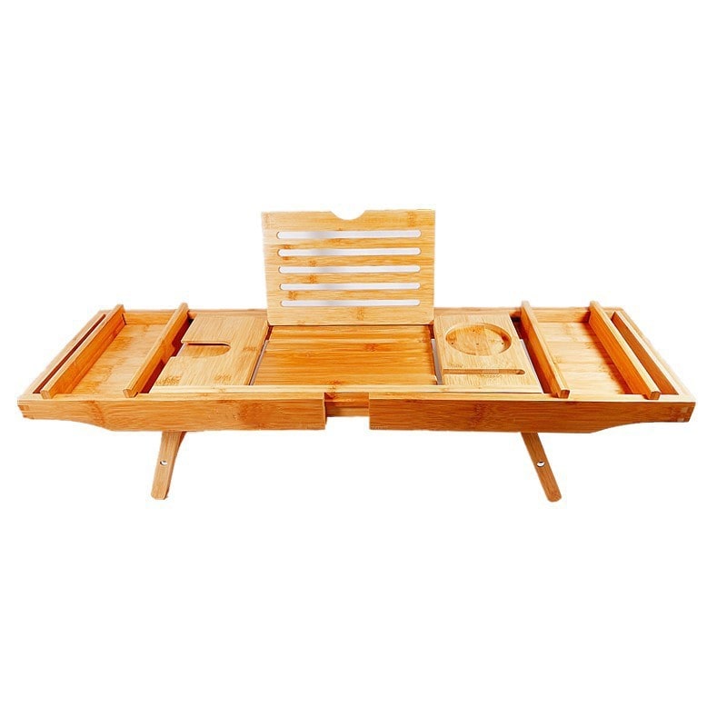 Plateau de baignoire extensible en bambou, 75 à 95 cm