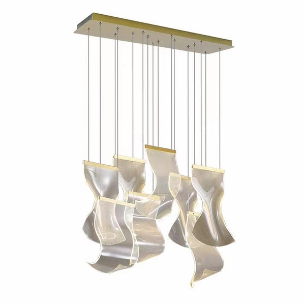 Lustre LED doré à 6 lumières avec base ronde – image 32
