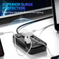 Multiprise britannique avec trois prises secteur et six ports USB, 2 m