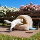 Felineau Lit Caverne Polaire pour Chat | Couchage Semi-Fermé en Polaire Arctique