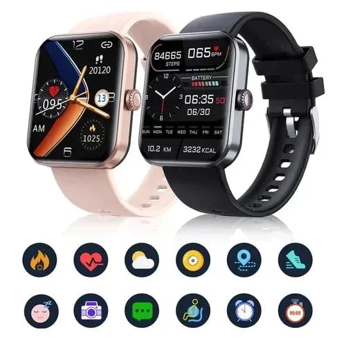 Montre connectée Bluetooth à écran tactile et bracelet silicone