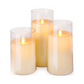 Lot de trois bougies LED sans flamme en cylindres de verre