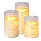 Lot de trois bougies LED sans flamme en cylindres de verre