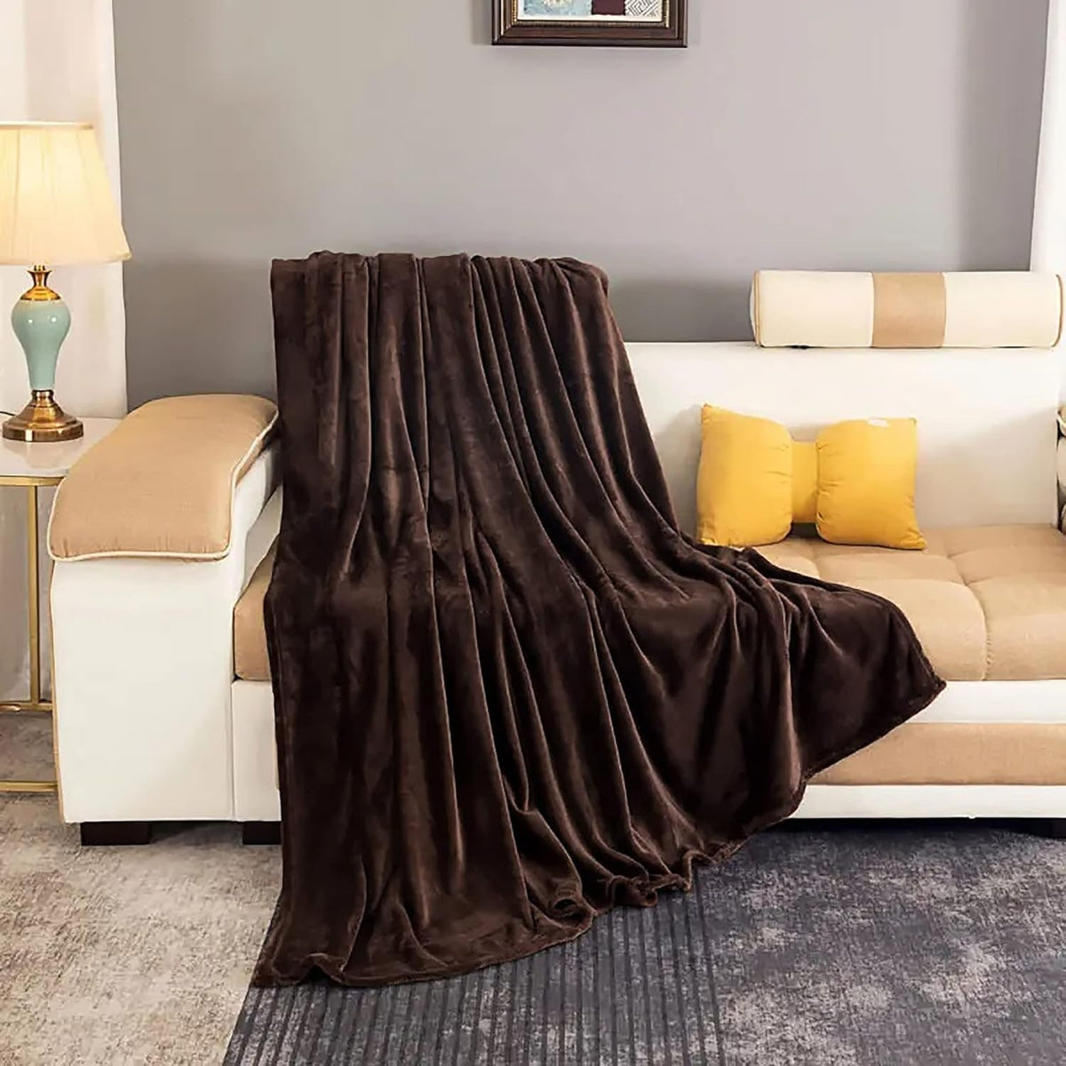 Couverture polaire légère en polyester à finition veloutée