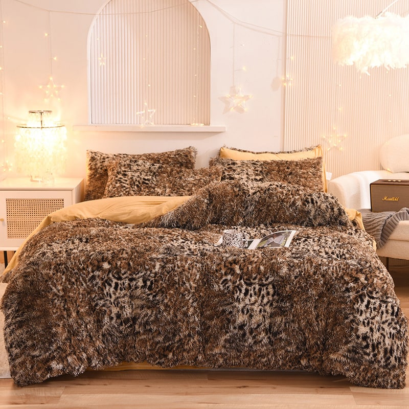 Housse de couette en fausse fourrure avec option parure