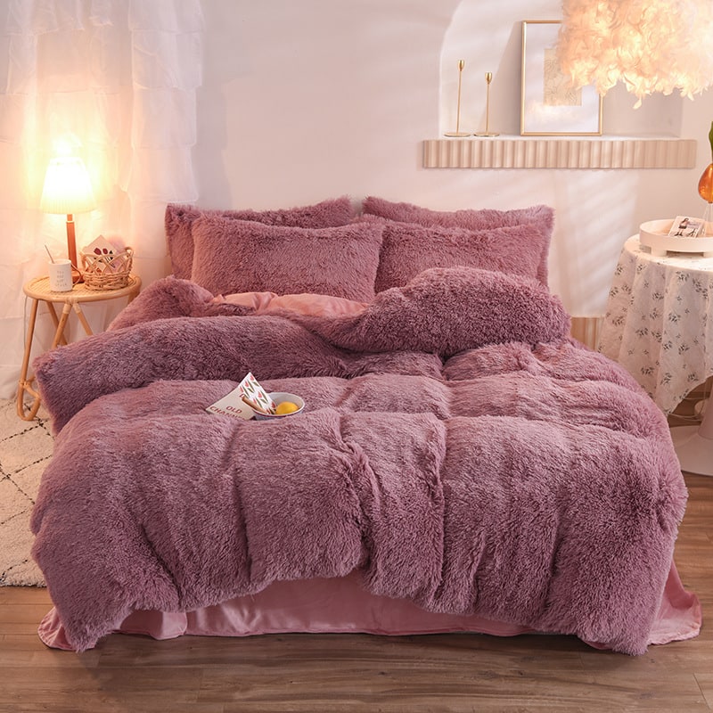 Housse de couette en fausse fourrure avec option parure