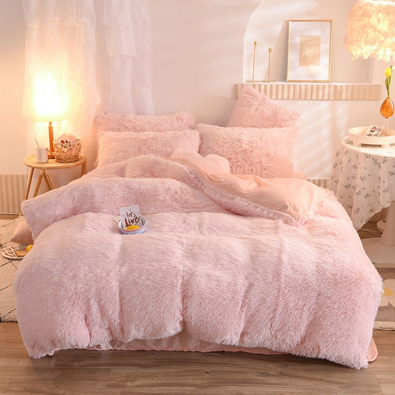 Housse de couette en fausse fourrure avec option parure
