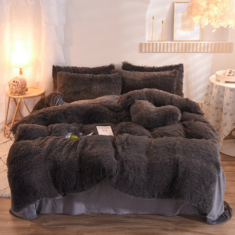 Housse de couette en fausse fourrure avec option parure