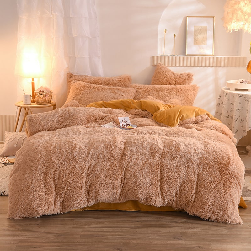 Housse de couette en fausse fourrure avec option parure