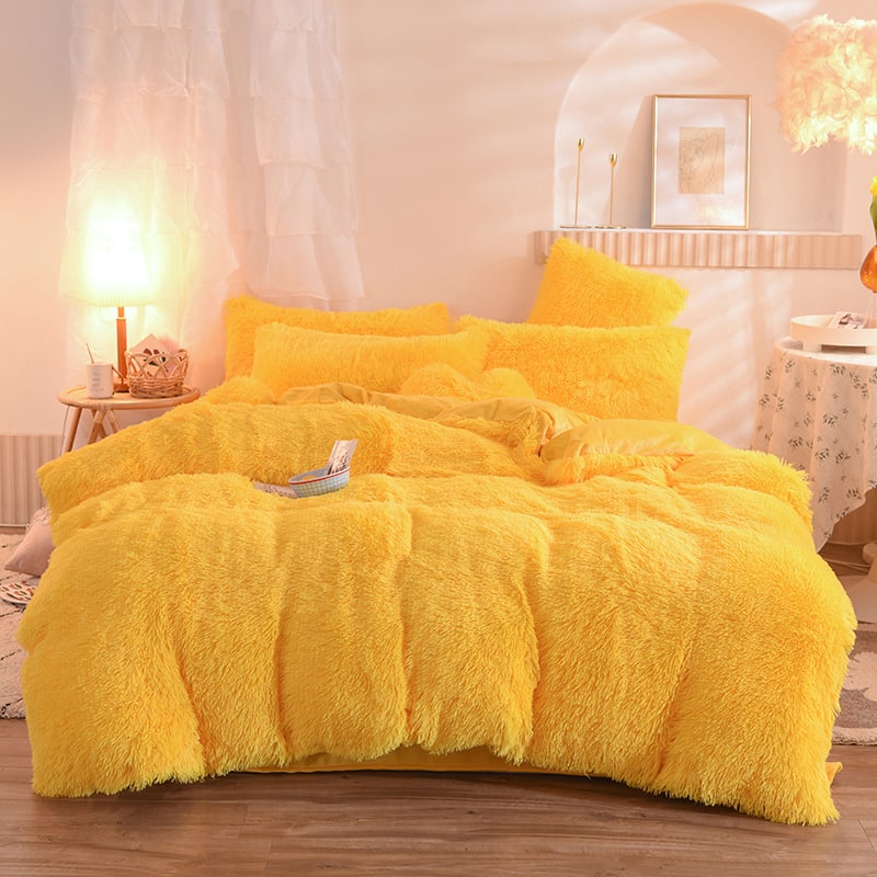 Housse de couette en fausse fourrure avec option parure