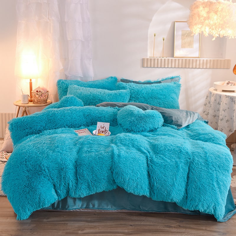 Housse de couette en fausse fourrure avec option parure