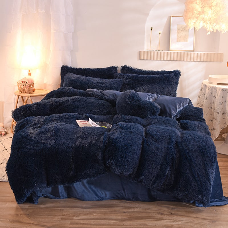 Housse de couette en fausse fourrure avec option parure