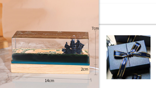 Bouteille décorative à bateau flottant avec éclairage