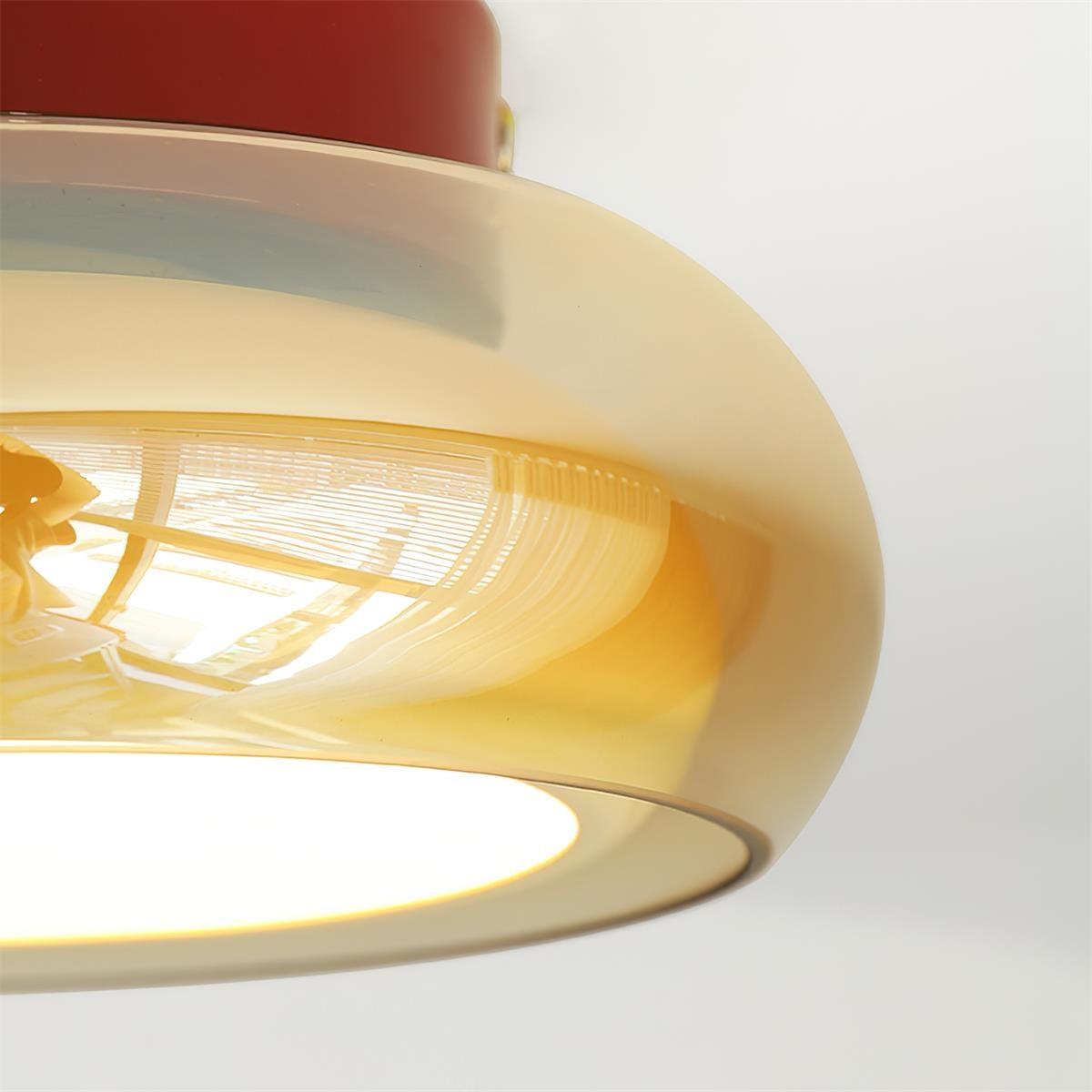 Plafonnier LED à abat-jour en verre coloré, diamètre 20 cm