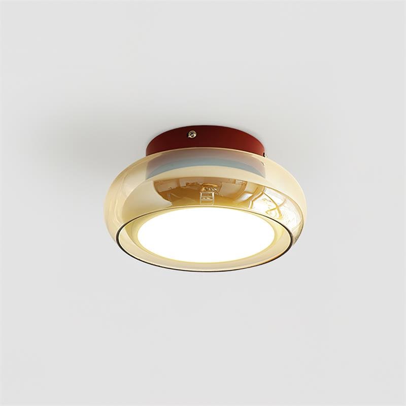Plafonnier LED à abat-jour en verre coloré, diamètre 20 cm