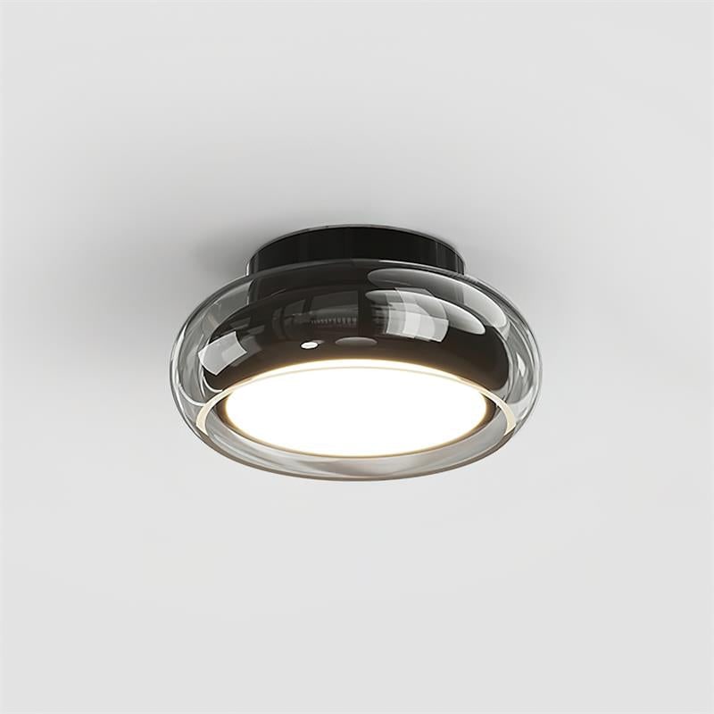 Plafonnier LED à abat-jour en verre coloré, diamètre 20 cm