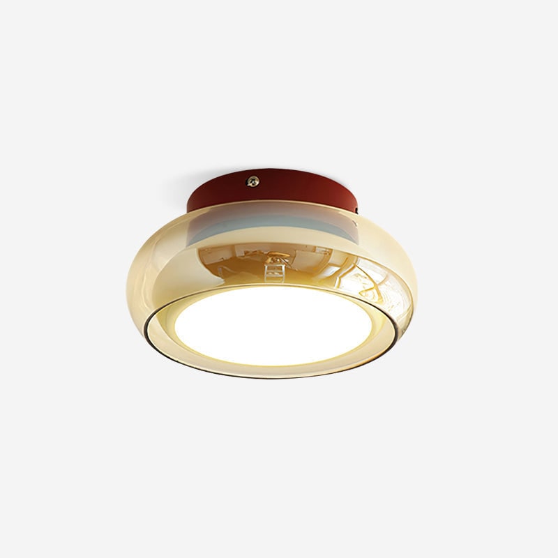 Plafonnier LED à abat-jour en verre coloré, diamètre 20 cm