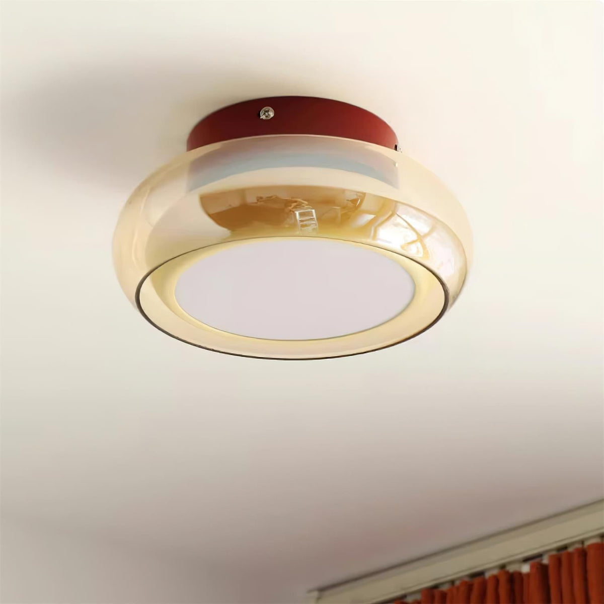 Plafonnier LED à abat-jour en verre coloré, diamètre 20 cm