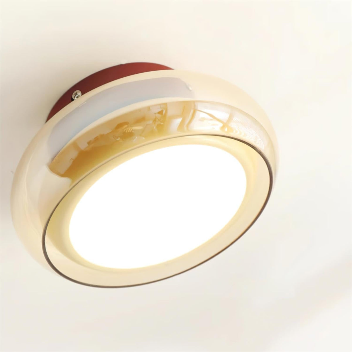 Plafonnier LED à abat-jour en verre coloré, diamètre 20 cm