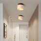 Plafonnier LED en travertin avec base en bois