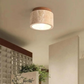 Plafonnier LED en travertin avec base en bois
