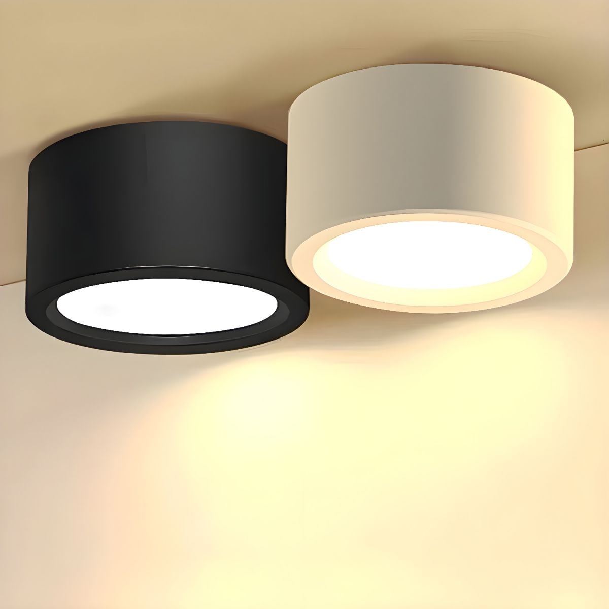 Plafonnier LED cylindrique en métal, 12 W