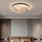 Plafonnier LED à décor de lune avec cadre en bois
