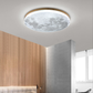 Plafonnier LED à décor de lune avec cadre en bois
