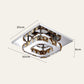 Plafonnier LED carré en métal chromé et verre facetté
