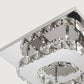 Plafonnier LED carré en métal chromé et verre facetté