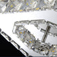 Plafonnier LED carré en métal chromé et verre facetté