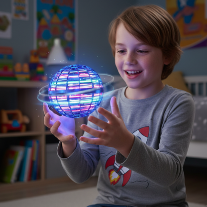 Balle volante lumineuse rechargeable USB, diamètre 9,5 cm