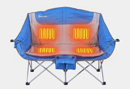 Chaise double de camping pliable à sièges chauffants