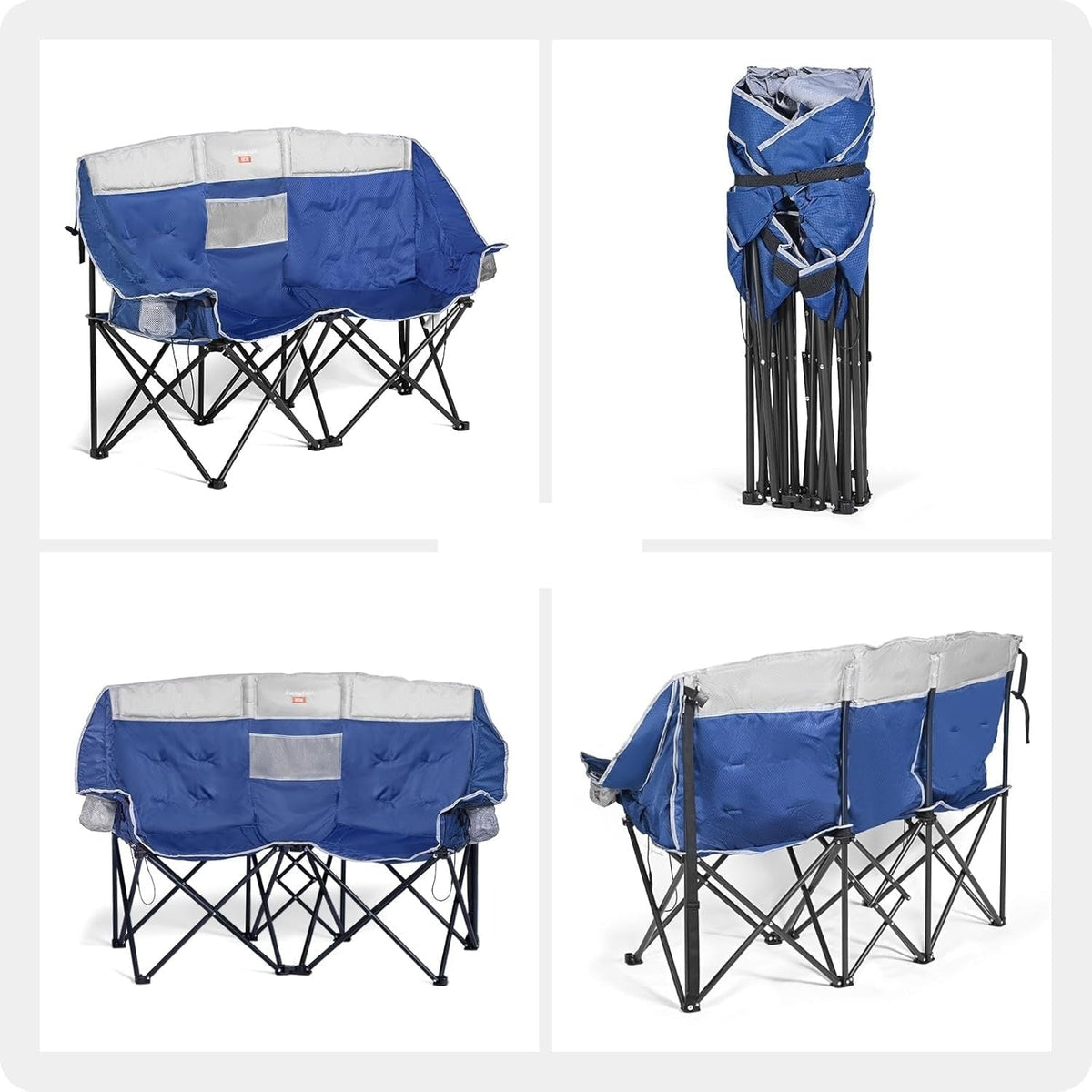 Chaise double de camping pliable à sièges chauffants